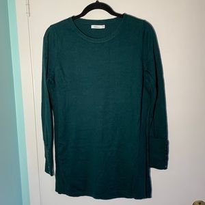 Deep turquoise side slit sweater